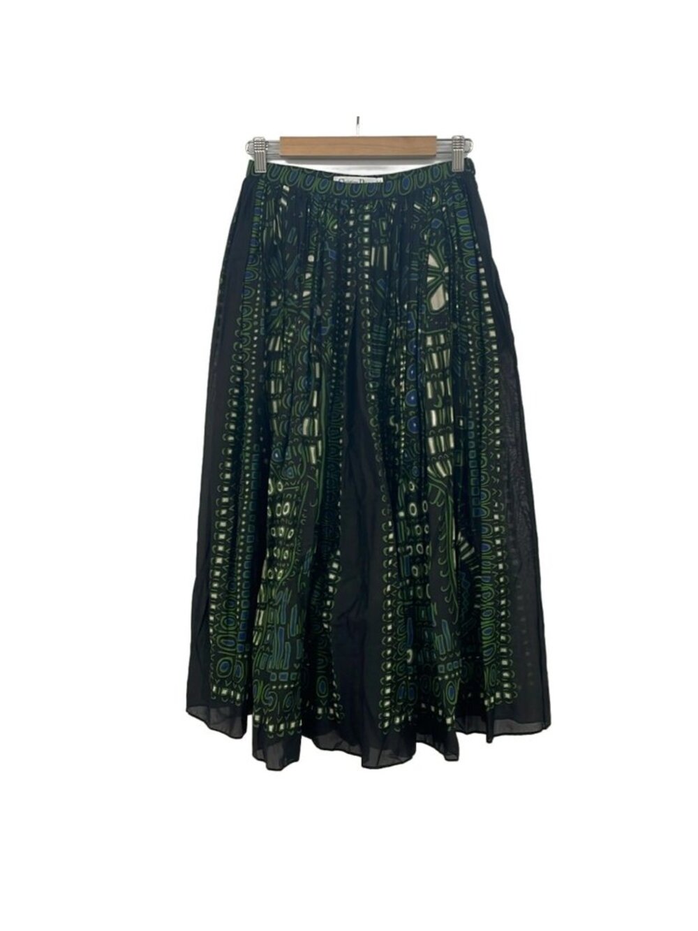 Dior Long Skirt Black Green Multi 38